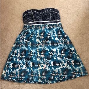 Urban Outfitters Mixed Floral Strapless Dress